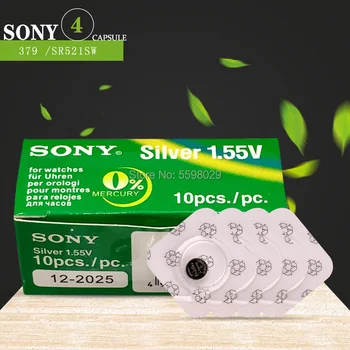 4gab/daudz Par Sony 379 Sākotnējā 1.55 V Skatīties Akumulatora 379 SR521SW D379 SR63 V379 AG0 Pogu Monēta Šūnu Single grain iepakošanas