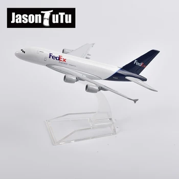 JASON TUTU 16cm FedEx Airbus A380 Lidmašīnu Modeļa Lidaparātu Lējumiem Metāla 1/400 Mēroga Lidmašīnas Modeli Dāvanu Kolekcija