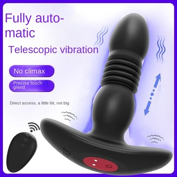 Teleskopiskie Vibrējošais Butt Plug Anālais Vibrators, Tālvadības pulti Seksa Rotaļlietas Sievietēm Ass Anālais Dildo Prostatas Massager Vīriešiem Buttplug